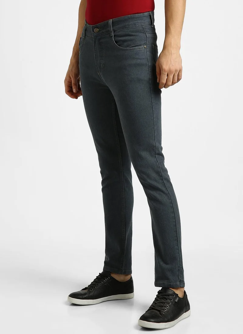 Urbano Fashion Urbano Fashion Men's Grey Slim Fit Washed Jeans Stretchable